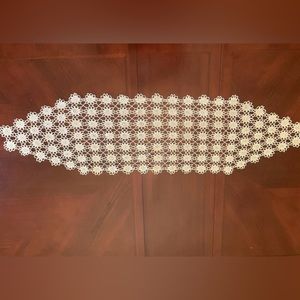 Vintage Handmade Delicate Table Runner 35” Long